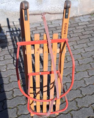 slittino in legno vintage