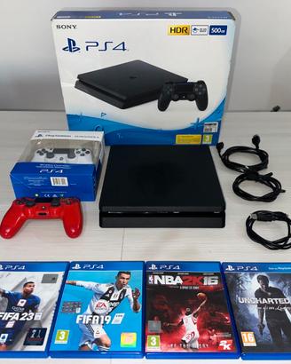 PlayStation 4 Slim SSD 500GB + 2 Joypad + 4 Giochi