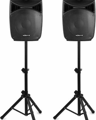 Vonyx VPS152A Set di Altoparlanti Attivi 1000 W 15