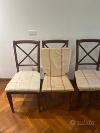 Sedie in vero legno foderate