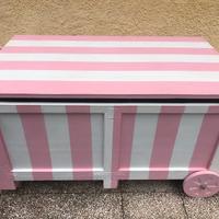 Carretto Artigianale Rosa/Bianco - Pezzo Unico