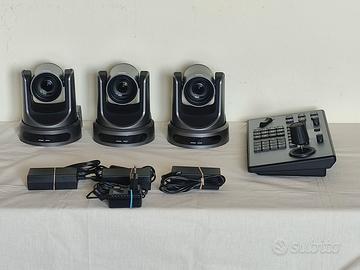 3x PTZOPTICS Streaming Telecamere + IP Controller