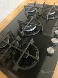 Candy CVG74WPB Piano Cottura a Gas in Vetro Temper