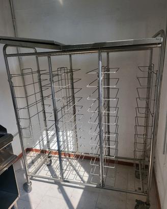 CARRELLO PORTA VASSOI Acciaio Inox