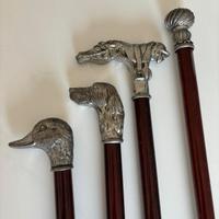 bastoni da passeggio con testa in argento animali