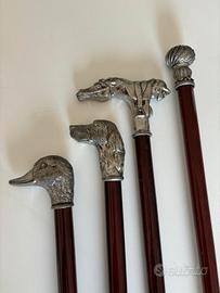 bastoni da passeggio con testa in argento animali