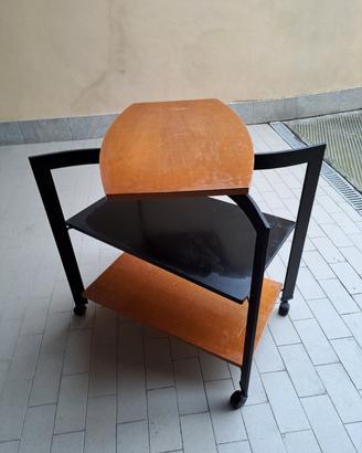 porta tv metallo e legno con rotelle