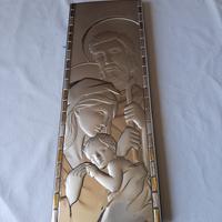 Quadro sacra famiglia in argento