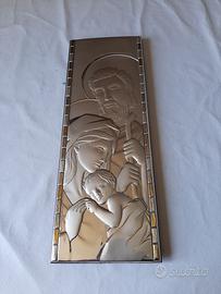 Quadro sacra famiglia in argento