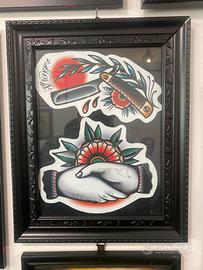 Quadro stampa stile old school tattoo
