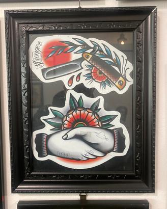 Quadro stampa stile old school tattoo