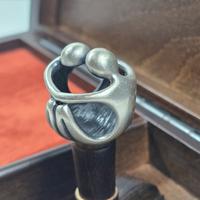 raffinata scatola vintage portatimbro con scultura