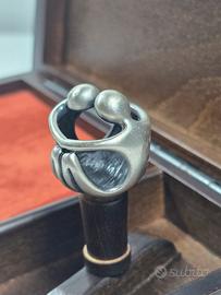 raffinata scatola vintage portatimbro con scultura