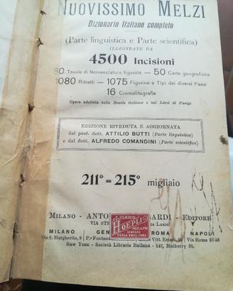Il Nuovissimo Melzi Dizionario Italiano anno 1913
