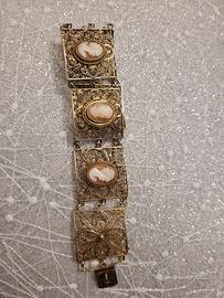 Bracciale filigrana con cammei argento 800
