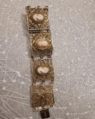 Bracciale filigrana con cammei argento 800