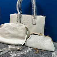Set 3 borse bianche in pelle
