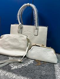 Set 3 borse bianche in pelle