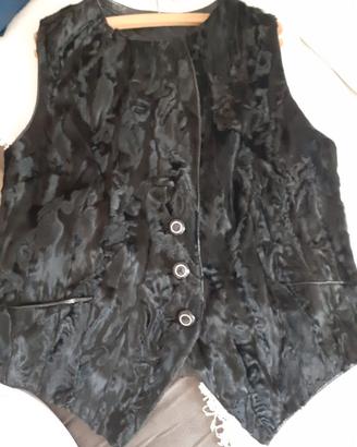 Gillet smanicato  in vera pelliccia
