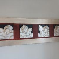 Pintedecor, quadro con angeli. Cm(160*50)