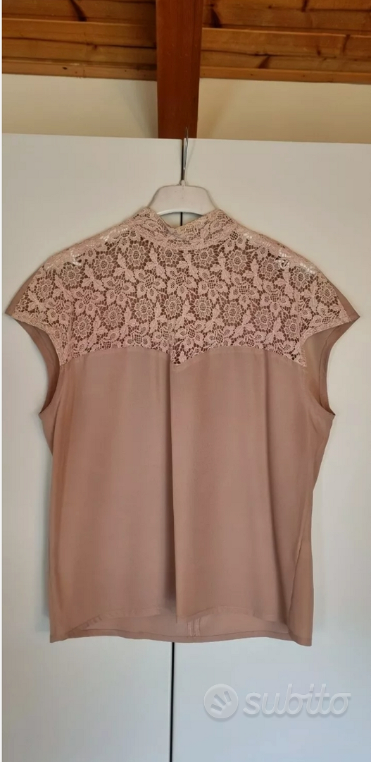 Top in seta e pizzo canotta sottogiacca Abbigliamento e Accessori In vendita a Vercelli