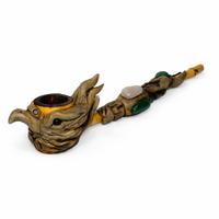 Pipa fatta a mano unica, incastonata di pietre