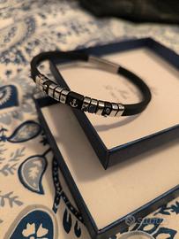 bracciale caucciù argento uomo