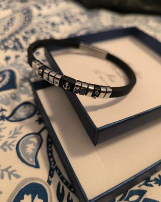 bracciale caucciù argento uomo