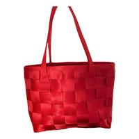 Borsa a spalla tinta unita rossa per donna