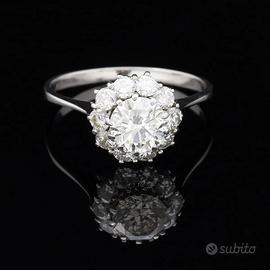 ANELLO SOLITARIO CAMELIA ORO 18KT  BRILLANTE 1.15