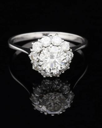 ANELLO SOLITARIO CAMELIA ORO 18KT  BRILLANTE 1.15