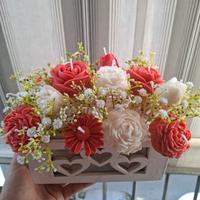 centrotavola con fiori di candela 