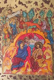 Icona La Natalità dipinti a mani