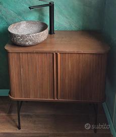 Mobile lavabo legno cannettato