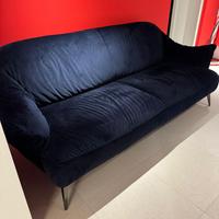Divano Natuzzi Estasi 3 posti in velluto blu