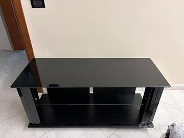 Mobile porta tv nero con ripiano - 117x45x56 cm