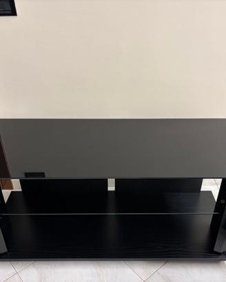 Mobile porta tv nero con ripiano - 117x45x56 cm
