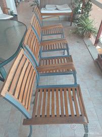 sedie da giardino in legno e ferro