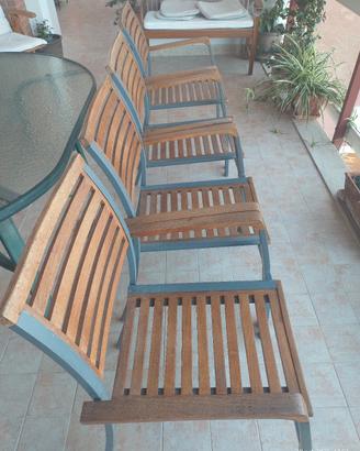 sedie da giardino in legno e ferro