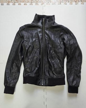 giacca vintage in pelle di agnello al 100%