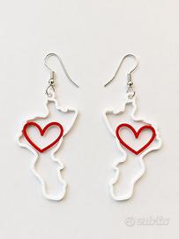 Orecchini Calabria con cuore – Costa degli Dei 3D