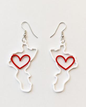 Orecchini Calabria con cuore – Costa degli Dei 3D
