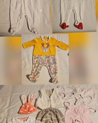 Set 3 mesi bimba: tutine, vestito, cappellino etc.