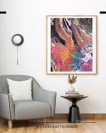 Quadro fluid art - dark swipe