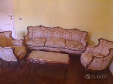 Divani e tavolino in marmo - Salotto Luigi Filippo