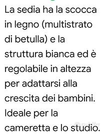 sedia scrivania bambino