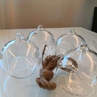 4 sfere in vetro trasparente da appendere