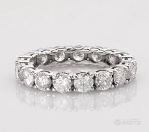 Anello oro bianco 14kt diamanti veretta 2,78 ct.