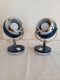 Coppia lampade Eyeball  in stile Reggiani blu