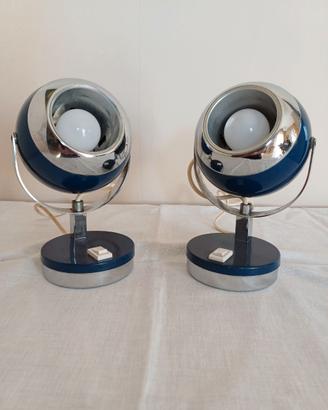 Coppia lampade Eyeball  in stile Reggiani blu